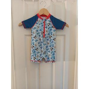 Baby Boy Disney Baby Mickey Mouse Zip Stretchy Swim One Piece Size 12 Months